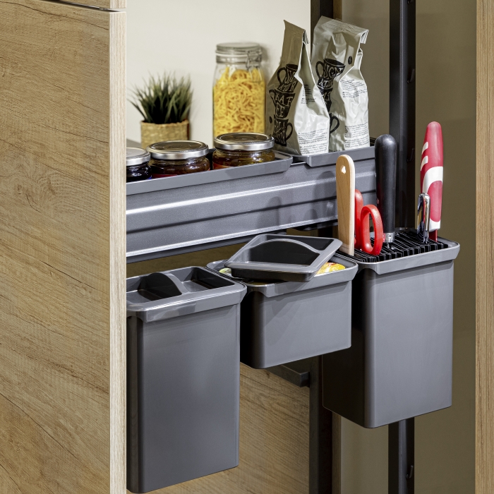 КОМПЛЕКТ №1 Юбокс, Диспенса Джуниор Слим 300 мм, H 695-783, Арена ПЬЮР, 1 полка + 1 Юбокс, цвет АНТРАЦИТ Kessebohmer | официальный магазин