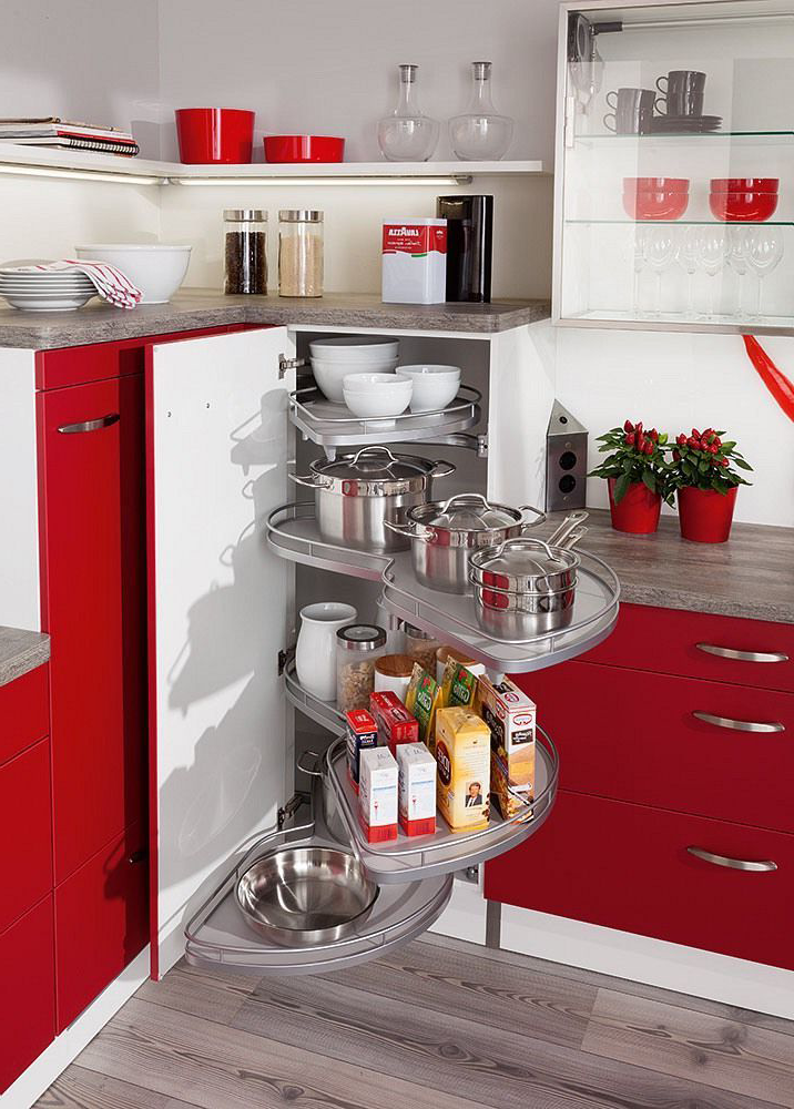 КОМПЛЕКТ правый, Леманс 500 мм, H 1265, Арена КЛАССИК, 4 полки, 4 доводчика, цвет ТИТАН Kessebohmer | официальный магазин