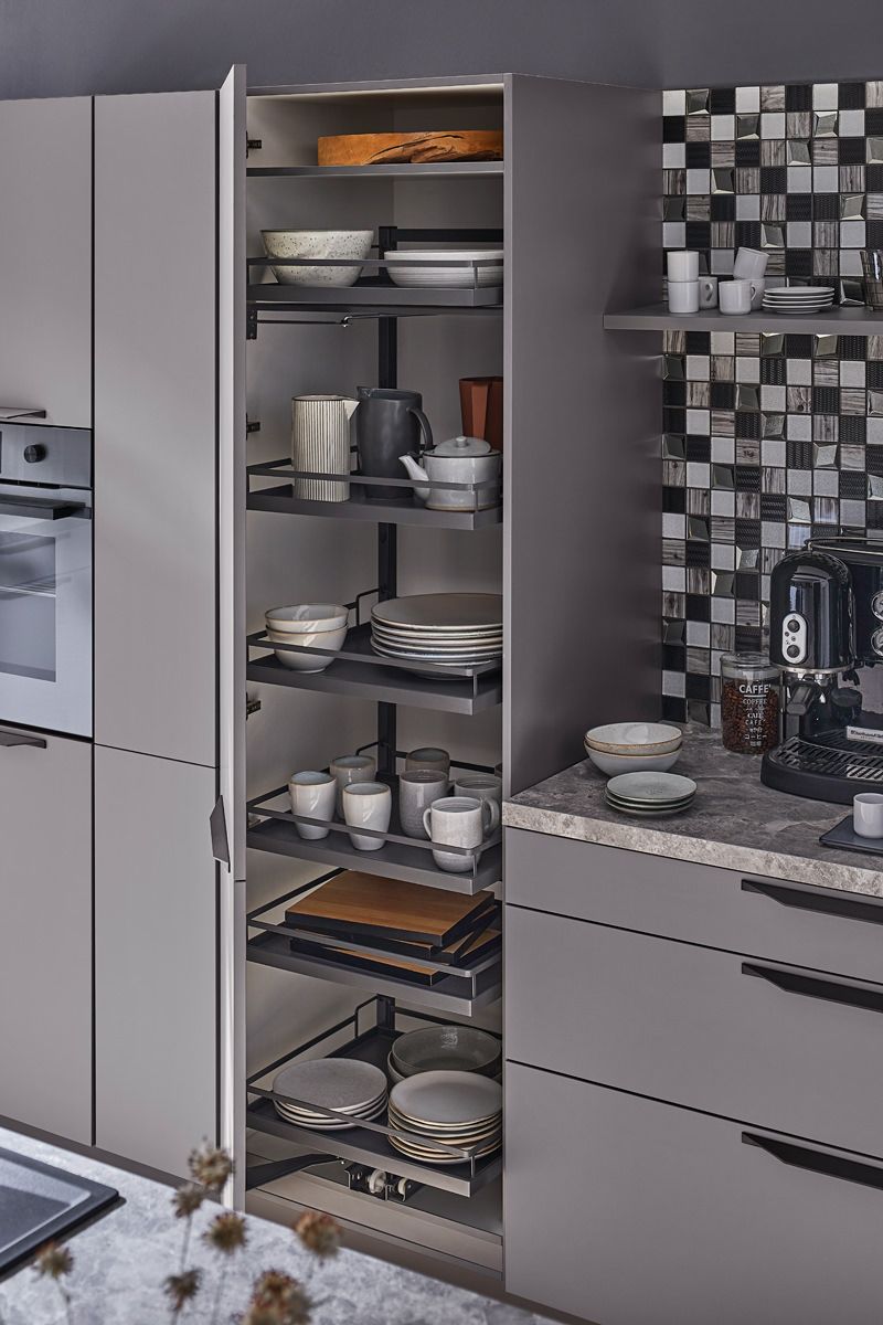 КОМПЛЕКТ Тандем Соло 600 мм, H 1800, Арена СТИЛЬ, 6 полок, цвет АНТРАЦИТ Kessebohmer | официальный магазин