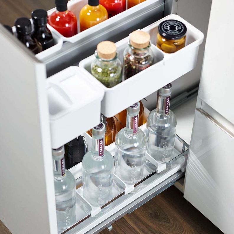 КОМПЛЕКТ №3 Юбокс, Диспенса Джуниор Слим 300 мм, H 640-728, Арена СТИЛЬ, 1 полка + 1 Юбокс, цвет ХРОМ Kessebohmer | официальный магазин