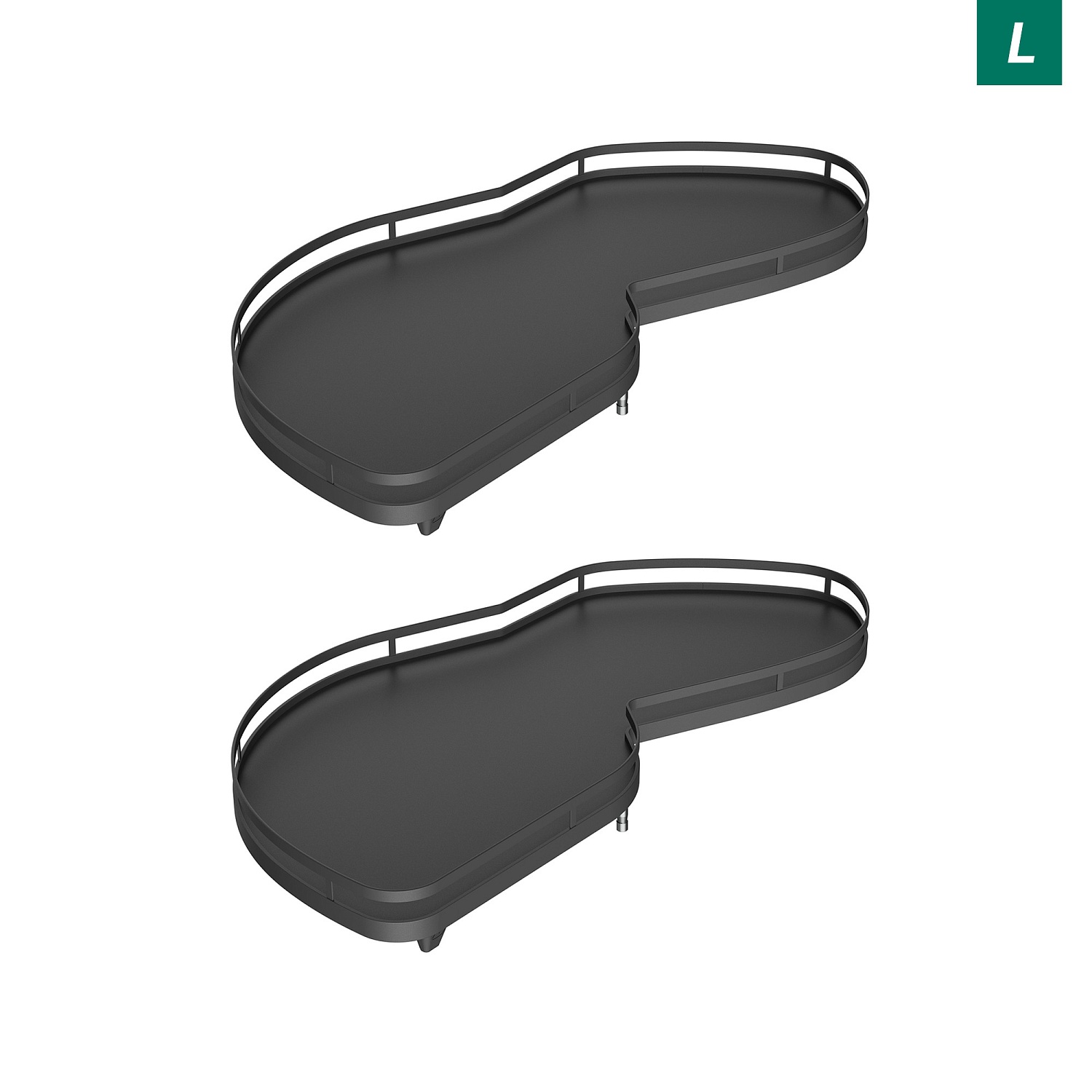 Комплект полок левый Леманс 600 мм Арена СТИЛЬ (2 полки + рычаги) АНТРАЦИТ Kessebohmer | официальный магазин