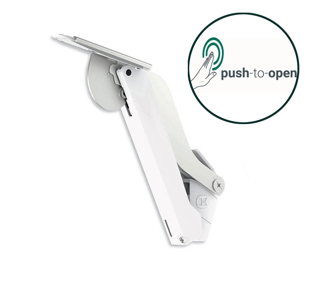 Подъемник ФриСпейс мини PtO тип E правый и левый H 225-650 цвет БЕЛЫЙ/никель Kessebohmer | официальный магазин