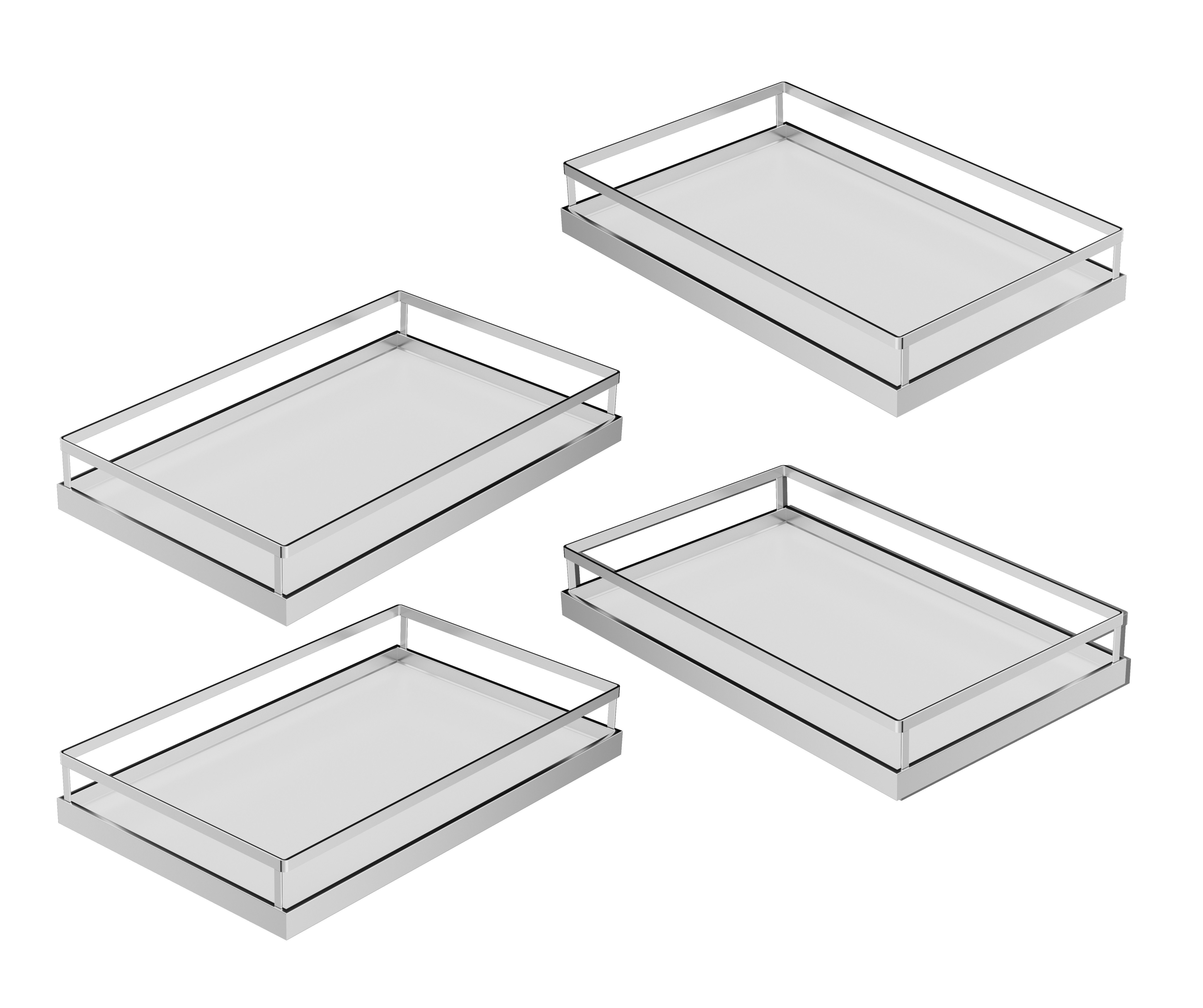 Комплект полок Волшебный угол 450-600 мм Арена СТИЛЬ 4 шт цвет ХРОМ Kessebohmer | официальный магазин