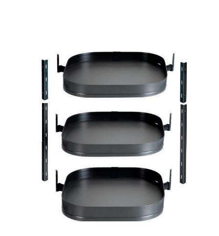 КОМПЛЕКТ 3 полки, ТорнМоушн 600 мм, Арена ПЬЮР, цвет АНТРАЦИТ Kessebohmer | официальный магазин