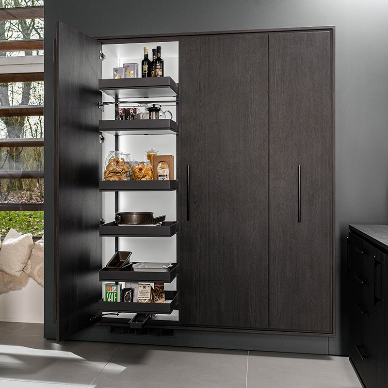 КОМПЛЕКТ Тандем Соло 750 мм, H 1800, Арена ПЬЮР, 6 полок, цвет АНТРАЦИТ Kessebohmer | официальный магазин