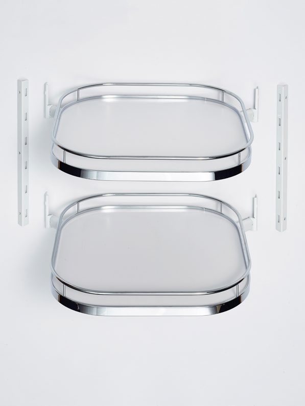 Комплект 2 полки, ТорнМоушн 600 мм, Арена КЛАССИК, цвет ХРОМ Kessebohmer | официальный магазин