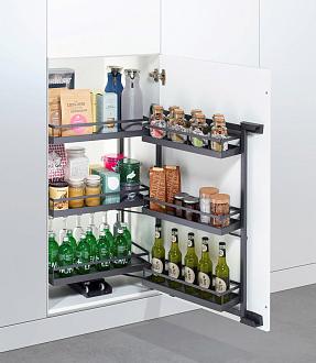 КОМПЛЕКТ Тандем II 600 мм, H 800, Арена СТИЛЬ, 3 полки, цвет АНТРАЦИТ Kessebohmer | официальный магазин