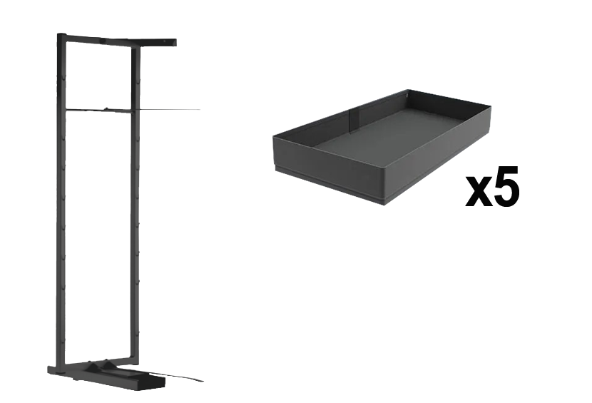 Комплект внутренний, Тандем II 500 мм, H 1700, Арена ПЬЮР, Рама + 5 полок, цвет АНТРАЦИТ Kessebohmer | официальный магазин