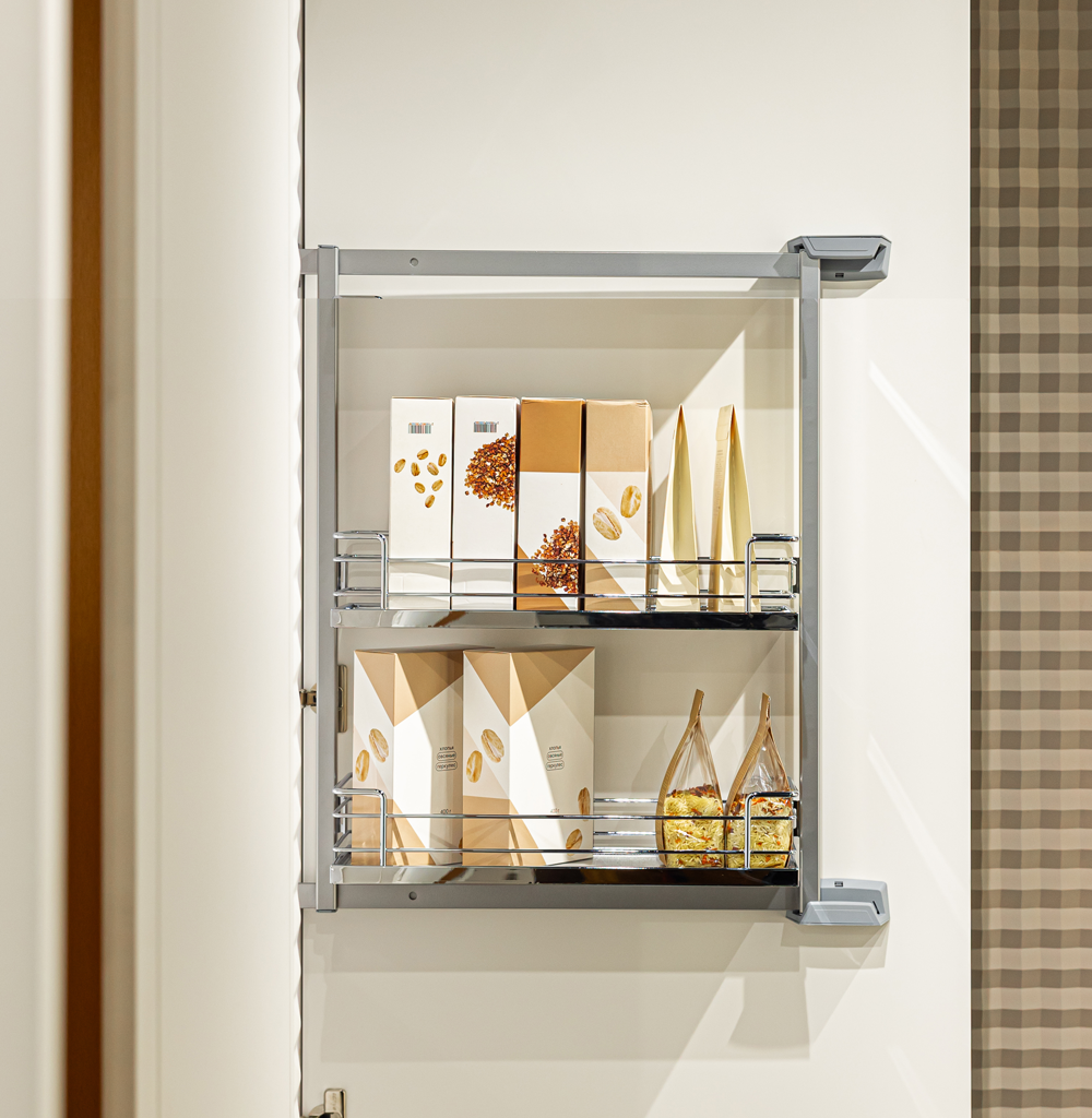 Комплект Тандем Сайд 500 мм, H 600, Арена КЛАССИК, Рама + 2 полки, цвет ХРОМ Kessebohmer | официальный магазин