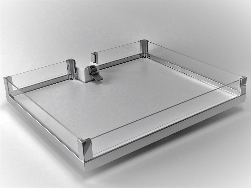 Комплект полок 5шт + 1 ручка, со стеклянными боковинами, Конвой Лавидо 450 мм, Арена ВАРИО, цвет ХРОМ Kessebohmer | официальный магазин