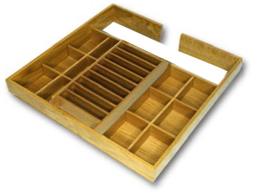 КОМПЛЕКТ вставка для 1 полки для десертных тарелок с 2 делителями на 6 ячеек Конвой Лавидо, СЕЛЕКТ, 600 мм, цвет ДУБ натуральный Kessebohmer | официальный магазин