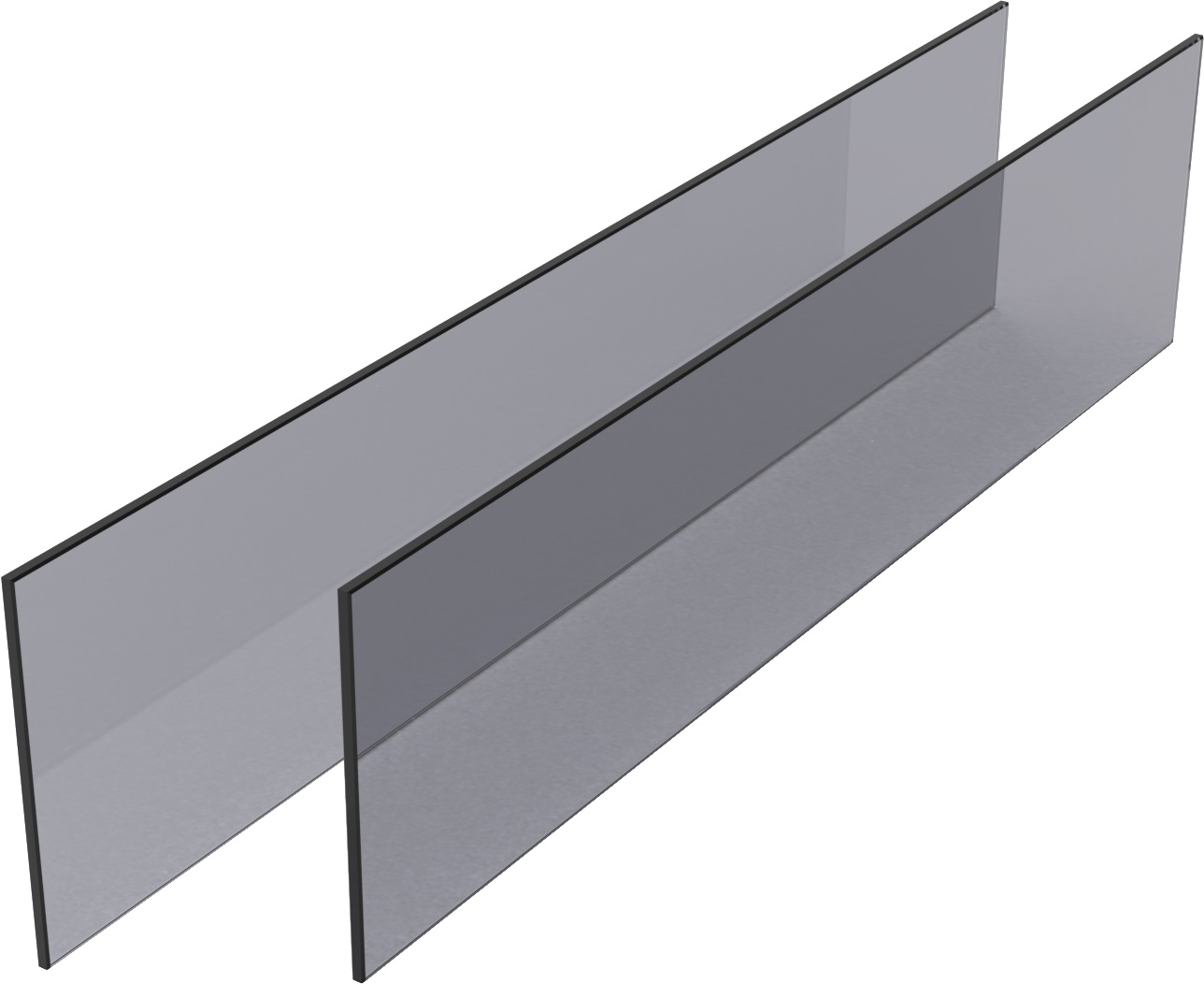 Стекла закаленные для полки Конеро W 760-820 H 168 цвет ТЕМНЫЙ матовый Kessebohmer | официальный магазин