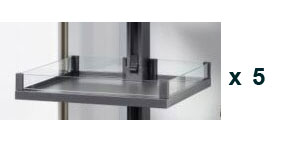 Комплект полок 5 шт, правый, Конвой Премио, 600 мм, Арена ВАРИО, цвет АНТРАЦИТ