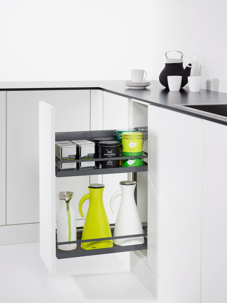 КОМПЛЕКТ правый, Комфорт II 250 мм, H 654, Арена СТИЛЬ, 2 полки + полка для специй, цвет АНТРАЦИТ Kessebohmer | официальный магазин