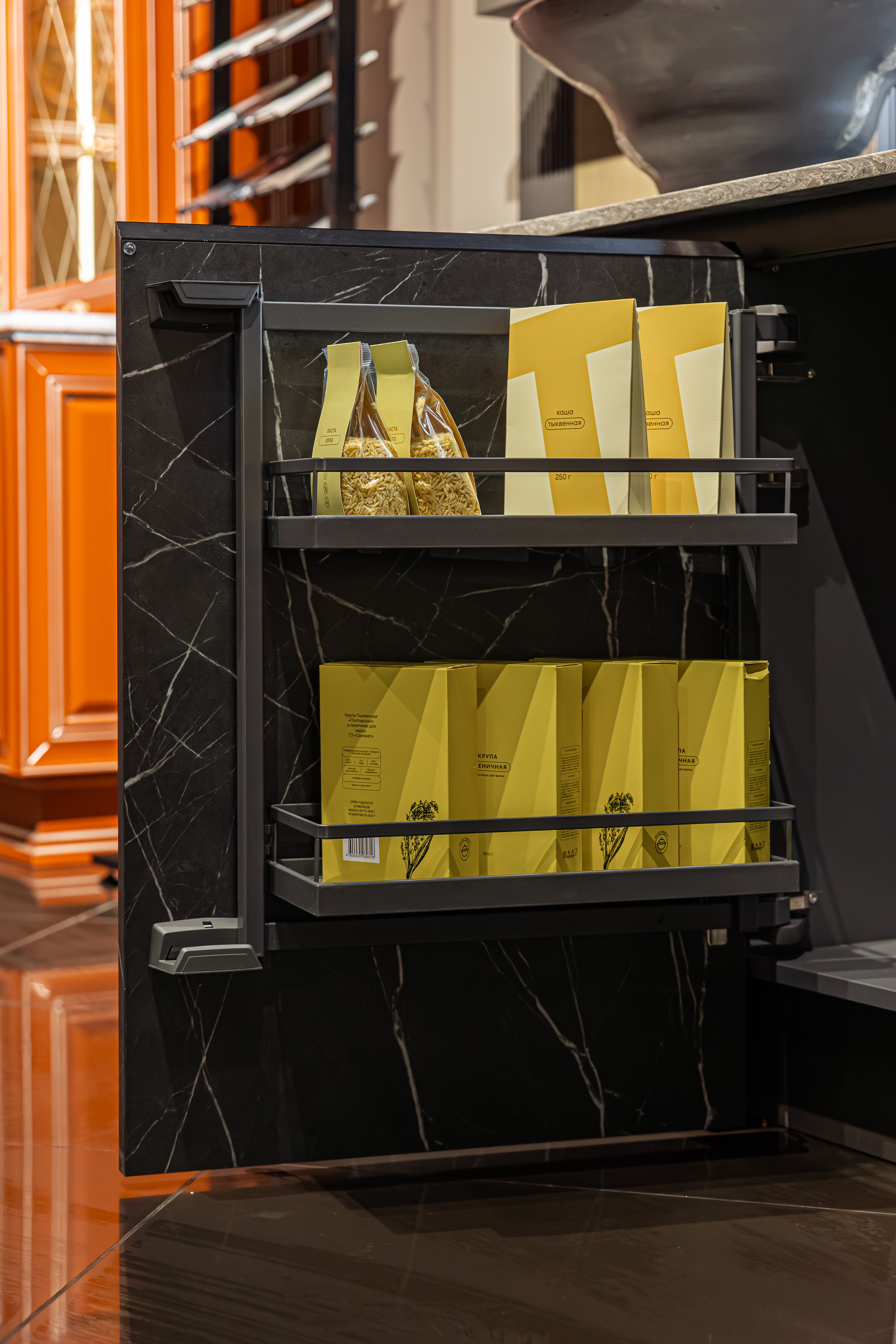 Комплект Тандем Сайд 600 мм, H 600, Арена СТИЛЬ, Рама + 2 полки, цвет АНТРАЦИТ Kessebohmer | официальный магазин