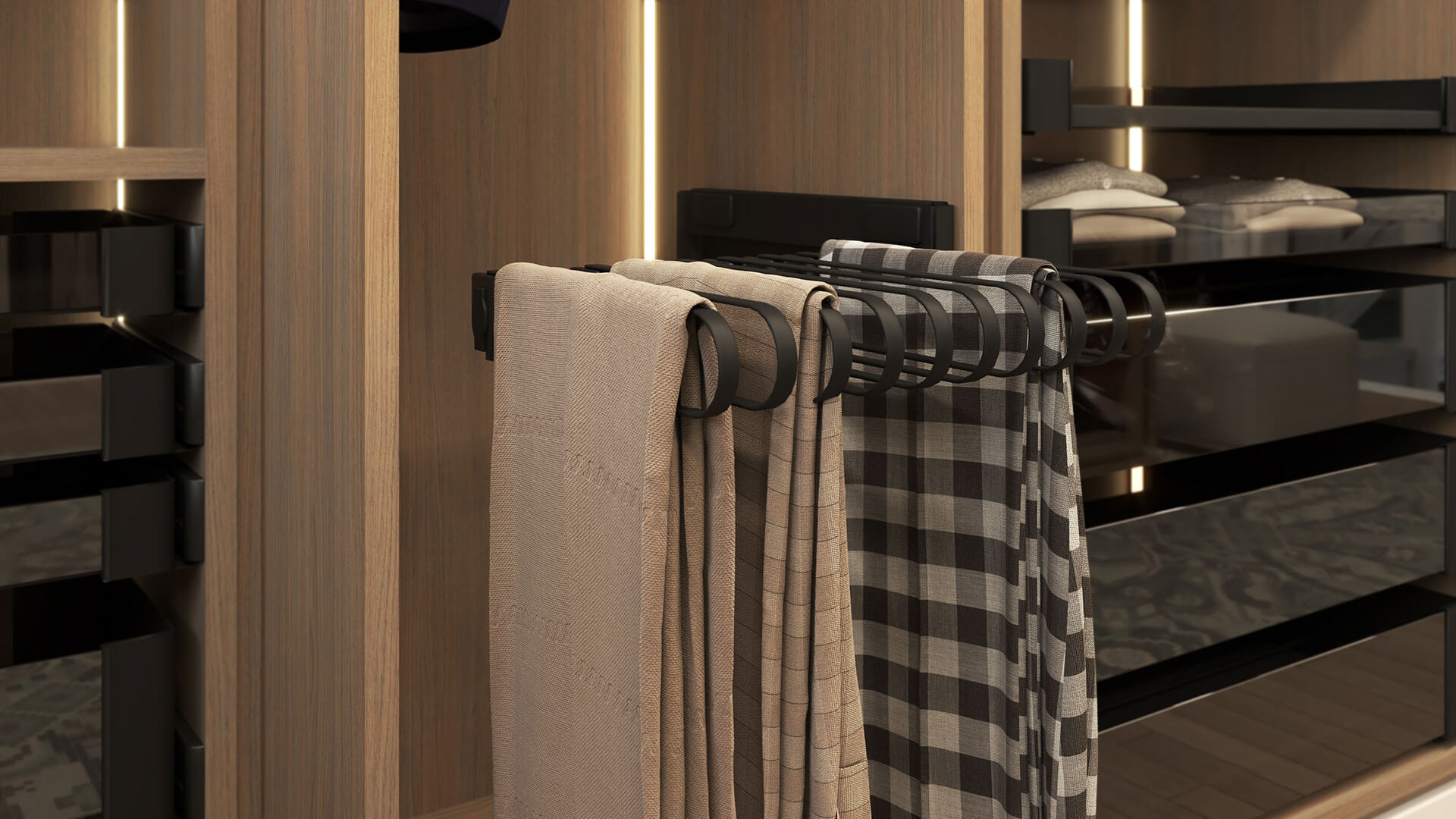 Держатели для брюк, юбок и мешков односторонние CONERO КОНЕРО Kessebohmer | официальный магазин