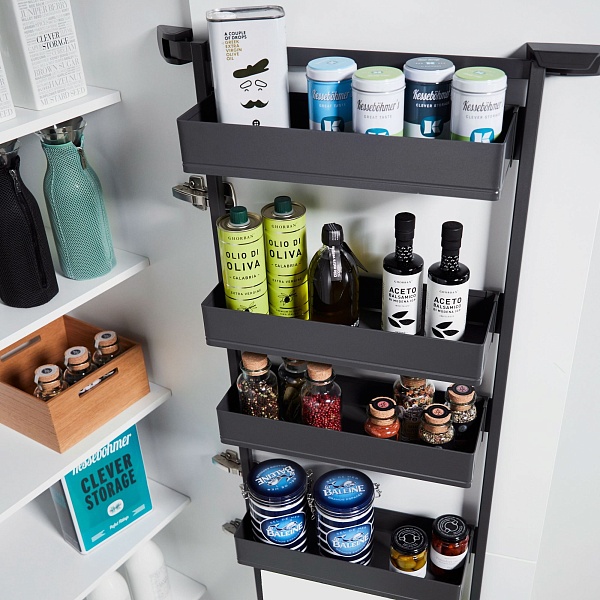 Комплект Тандем Сайд 500 мм, H 1100, Арена ПЬЮР, Рама + 4 полки, цвет АНТРАЦИТ Kessebohmer | официальный магазин