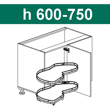 LEMANS 2 полки h 600-750 Kessebohmer купить в Сургуте | официальный магазин