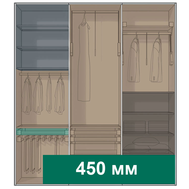 Хранение одежды CONERO Конеро 450мм Kessebohmer | официальный магазин