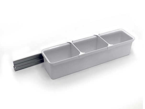 Набор емкостей №3 Юбокс, Тандем Сайд 600 мм, 1 шт, цвет Титан / емкости Белые Kessebohmer | официальный магазин